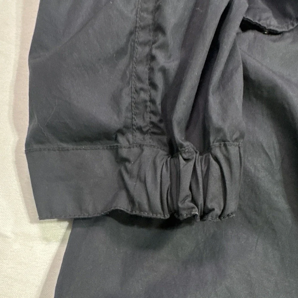 Vince Hooded Utility Field Jacket Navy 100% Cotton Full Zip Size S